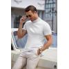 COOFANDY Mens Mock Turtleneck Sweater Short Sleeve Casual Dress Sweater Slim Fit Pullover Basic Knit Tee(All White)