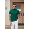 COOFANDY Mens Mock Turtleneck Sweater Short Sleeve Casual Dress Sweater Slim Fit Pullover Basic Knit Tee(Green)