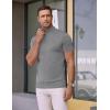 COOFANDY Mens Mock Turtleneck Sweater Short Sleeve Casual Dress Sweater Slim Fit Pullover Basic Knit Tee(Grey)