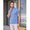 COOFANDY Mens Mock Turtleneck Sweater Short Sleeve Casual Dress Sweater Slim Fit Pullover Basic Knit Tee(Light Blue)