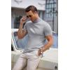 COOFANDY Mens Mock Turtleneck Sweater Short Sleeve Casual Dress Sweater Slim Fit Pullover Basic Knit Tee(Light Grey)