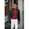 COOFANDY Mens Mock Turtleneck Sweater Short Sleeve Casual Dress Sweater Slim Fit Pullover Basic Knit Tee(Wine Red)