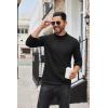 COOFANDY Men’s Mock Turtleneck Sweaters Long Sleeve Casual Knit Shirts Half Neck Thermal Lightweight Pullover Sweater(01-black)