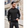 COOFANDY Men’s Mock Turtleneck Sweaters Long Sleeve Casual Knit Shirts Half Neck Thermal Lightweight Pullover Sweater(01-black)