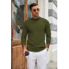 COOFANDY Men’s Mock Turtleneck Sweaters Long Sleeve Casual Knit Shirts Half Neck Thermal Lightweight Pullover Sweater(Army Green)