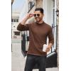 COOFANDY Men’s Mock Turtleneck Sweaters Long Sleeve Casual Knit Shirts Half Neck Thermal Lightweight Pullover Sweater(Brown)