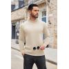 COOFANDY Men’s Mock Turtleneck Sweaters Long Sleeve Casual Knit Shirts Half Neck Thermal Lightweight Pullover Sweater(Cream)