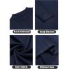 COOFANDY Men’s Mock Turtleneck Sweaters Long Sleeve Casual Knit Shirts Half Neck Thermal Lightweight Pullover Sweater(Dark Blue)