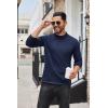 COOFANDY Men’s Mock Turtleneck Sweaters Long Sleeve Casual Knit Shirts Half Neck Thermal Lightweight Pullover Sweater(Dark Blue)