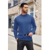 COOFANDY Men’s Mock Turtleneck Sweaters Long Sleeve Casual Knit Shirts Half Neck Thermal Lightweight Pullover Sweater(Denim Blue)
