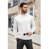 COOFANDY Men’s Mock Turtleneck Sweaters Long Sleeve Casual Knit Shirts Half Neck Thermal Lightweight Pullover Sweater(White)