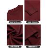 COOFANDY Men’s Mock Turtleneck Sweaters Long Sleeve Casual Knit Shirts Half Neck Thermal Lightweight Pullover Sweater(Wine Red)