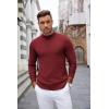 COOFANDY Men’s Mock Turtleneck Sweaters Long Sleeve Casual Knit Shirts Half Neck Thermal Lightweight Pullover Sweater(Wine Red)