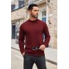 COOFANDY Men’s Mock Turtleneck Sweaters Long Sleeve Casual Knit Shirts Half Neck Thermal Lightweight Pullover Sweater(Wine Red)