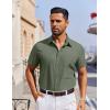 COOFANDY Men’s Muscle Fit Dress Shirts Wrinkle-Free Short Sleeve Casual Button Down Shirt(A-army Green)