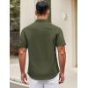 COOFANDY Men’s Muscle Fit Dress Shirts Wrinkle-Free Short Sleeve Casual Button Down Shirt(Army Green)
