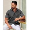 COOFANDY Men’s Muscle Fit Dress Shirts Wrinkle-Free Short Sleeve Casual Button Down Shirt(Dark Grey)