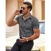 COOFANDY Men’s Muscle Fit Dress Shirts Wrinkle-Free Short Sleeve Casual Button Down Shirt(Floral Black-2)