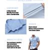 COOFANDY Men’s Muscle Fit Dress Shirts Wrinkle-Free Short Sleeve Casual Button Down Shirt(Light Blue)