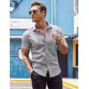 COOFANDY Men’s Muscle Fit Dress Shirts Wrinkle-Free Short Sleeve Casual Button Down Shirt(Light Grey)