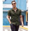 COOFANDY Men’s Muscle Fit Dress Shirts Wrinkle-Free Short Sleeve Casual Button Down Shirt(Olive Green)