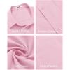 COOFANDY Men’s Muscle Fit Dress Shirts Wrinkle-Free Short Sleeve Casual Button Down Shirt(Pink)