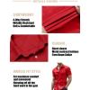 COOFANDY Men’s Muscle Fit Dress Shirts Wrinkle-Free Short Sleeve Casual Button Down Shirt(Red)