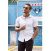COOFANDY Men’s Muscle Fit Dress Shirts Wrinkle-Free Short Sleeve Casual Button Down Shirt(White)