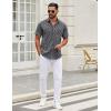 COOFANDY Men’s Muscle Fit Dress Shirts Wrinkle-Free Short Sleeve Casual Button Down Shirt(White Floral-black)