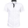 COOFANDY Men’s Muscle Fit Dress Shirts Wrinkle-Free Short Sleeve Casual Button Down Shirt(White-black)