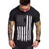 COOFANDY Men’s Muscle T-Shirt Pleated Raglan Sleeve Bodybuilding Gym Tee Short Sleeve Fashion Workout Shirts Hipster Shirt(Black American Flag)