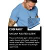 COOFANDY Men’s Muscle T-Shirt Pleated Raglan Sleeve Bodybuilding Gym Tee Short Sleeve Fashion Workout Shirts Hipster Shirt(Clear Blue)