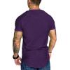 COOFANDY Men’s Muscle T-Shirt Pleated Raglan Sleeve Bodybuilding Gym Tee Short Sleeve Fashion Workout Shirts Hipster Shirt(Dark Purple)
