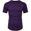 COOFANDY Men’s Muscle T-Shirt Pleated Raglan Sleeve Bodybuilding Gym Tee Short Sleeve Fashion Workout Shirts Hipster Shirt(Dark Purple)