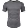 COOFANDY Men’s Muscle T-Shirt Pleated Raglan Sleeve Bodybuilding Gym Tee Short Sleeve Fashion Workout Shirts Hipster Shirt(Grey)
