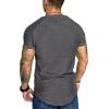 COOFANDY Men’s Muscle T-Shirt Pleated Raglan Sleeve Bodybuilding Gym Tee Short Sleeve Fashion Workout Shirts Hipster Shirt(Grey)