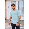 COOFANDY Men’s Muscle T-Shirt Pleated Raglan Sleeve Bodybuilding Gym Tee Short Sleeve Fashion Workout Shirts Hipster Shirt(Light Blue)