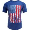 COOFANDY Men’s Muscle T-Shirt Pleated Raglan Sleeve Bodybuilding Gym Tee Short Sleeve Fashion Workout Shirts Hipster Shirt(Navy American Flag)