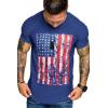 COOFANDY Men’s Muscle T-Shirt Pleated Raglan Sleeve Bodybuilding Gym Tee Short Sleeve Fashion Workout Shirts Hipster Shirt(Navy American Flag)