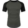 COOFANDY Men’s Muscle T-Shirt Pleated Raglan Sleeve Bodybuilding Gym Tee Short Sleeve Fashion Workout Shirts Hipster Shirt(Pattern3 (Grey & Black))