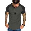 COOFANDY Men’s Muscle T-Shirt Pleated Raglan Sleeve Bodybuilding Gym Tee Short Sleeve Fashion Workout Shirts Hipster Shirt(Pattern3 (Grey & Black))