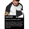 COOFANDY Men’s Muscle T-Shirt Pleated Raglan Sleeve Bodybuilding Gym Tee Short Sleeve Fashion Workout Shirts Hipster Shirt(Pattern3 (White & Black))