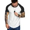 COOFANDY Men’s Muscle T-Shirt Pleated Raglan Sleeve Bodybuilding Gym Tee Short Sleeve Fashion Workout Shirts Hipster Shirt(Pattern3 (White & Black))