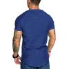 COOFANDY Men’s Muscle T-Shirt Pleated Raglan Sleeve Bodybuilding Gym Tee Short Sleeve Fashion Workout Shirts Hipster Shirt(Type1 – Blue)
