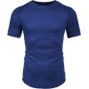 COOFANDY Men’s Muscle T-Shirt Pleated Raglan Sleeve Bodybuilding Gym Tee Short Sleeve Fashion Workout Shirts Hipster Shirt(Type1 – Blue)