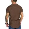 COOFANDY Men’s Muscle T-Shirt Pleated Raglan Sleeve Bodybuilding Gym Tee Short Sleeve Fashion Workout Shirts Hipster Shirt(Type1 – Brown)