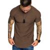 COOFANDY Men’s Muscle T-Shirt Pleated Raglan Sleeve Bodybuilding Gym Tee Short Sleeve Fashion Workout Shirts Hipster Shirt(Type1 – Brown)