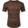 COOFANDY Men’s Muscle T-Shirt Pleated Raglan Sleeve Bodybuilding Gym Tee Short Sleeve Fashion Workout Shirts Hipster Shirt(Type1 – Brown)