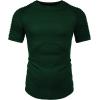 COOFANDY Men’s Muscle T-Shirt Pleated Raglan Sleeve Bodybuilding Gym Tee Short Sleeve Fashion Workout Shirts Hipster Shirt(Type1 – Dark Green)