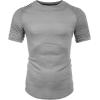 COOFANDY Men’s Muscle T-Shirt Pleated Raglan Sleeve Bodybuilding Gym Tee Short Sleeve Fashion Workout Shirts Hipster Shirt(Type1 – Light Grey)